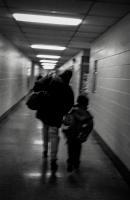 Paulette must walk her daughter into  class since she is almost one hour late.  The closest elementary school to the shelter is full so her daughter must walk 35 minutes to another one.
